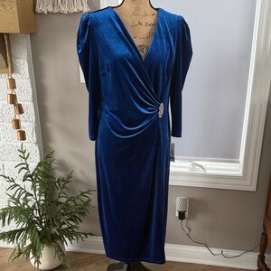 R&M Richards Royal Blue Long Sleeve Dress